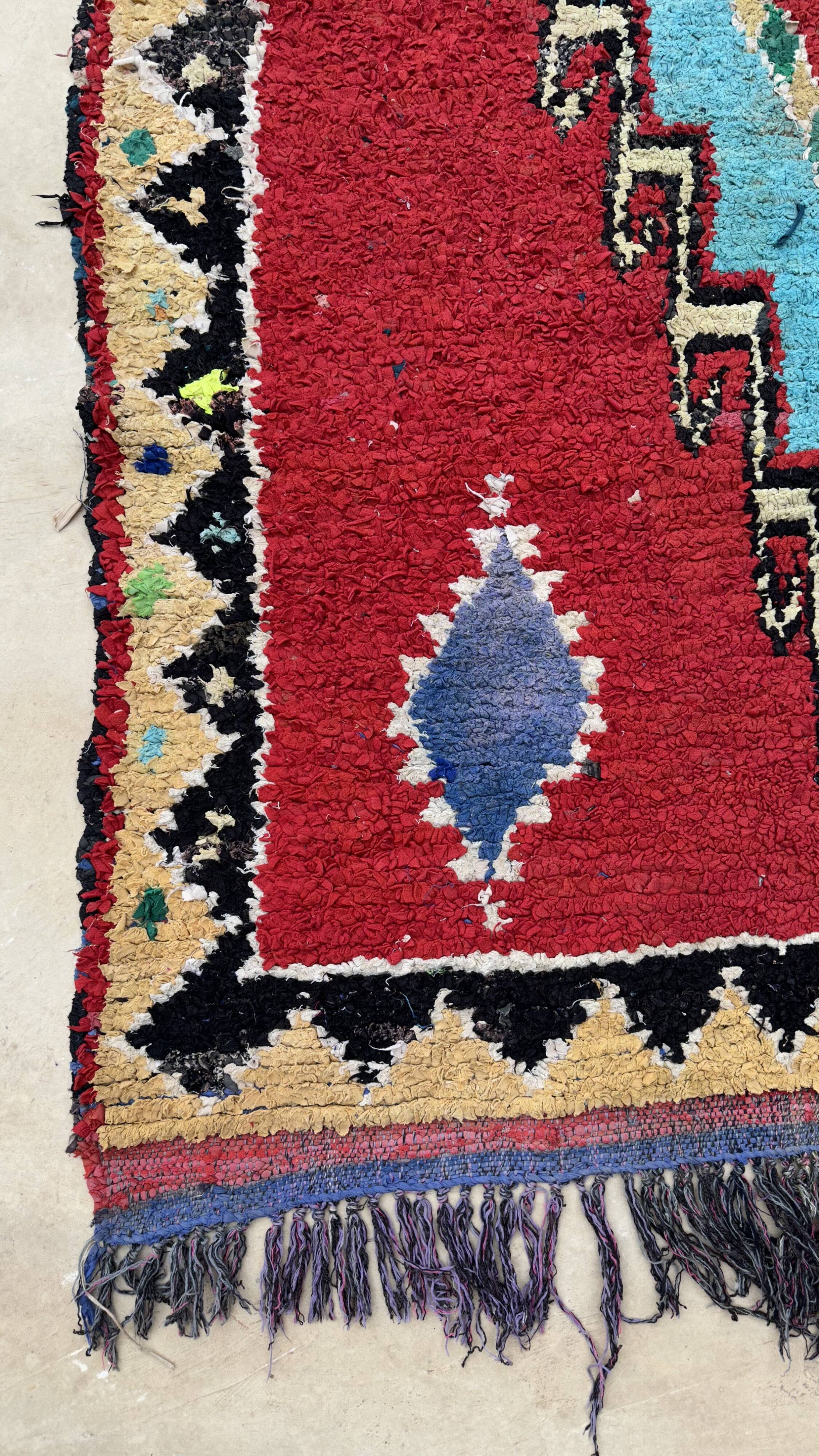 Tapis Berbère Boucherouite coloré - 145 x 267 cm