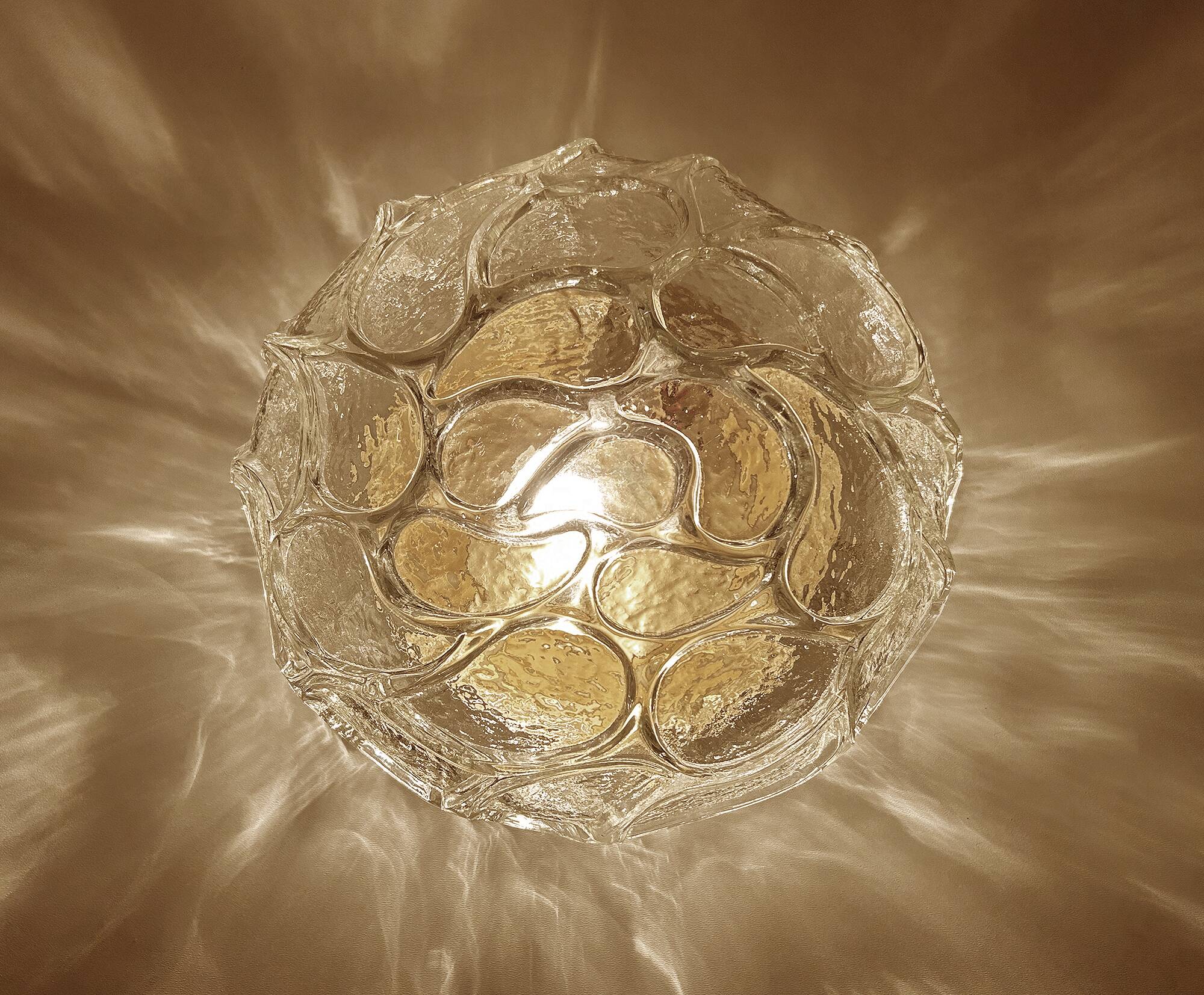 Pair of Brutalist Glass Sconces