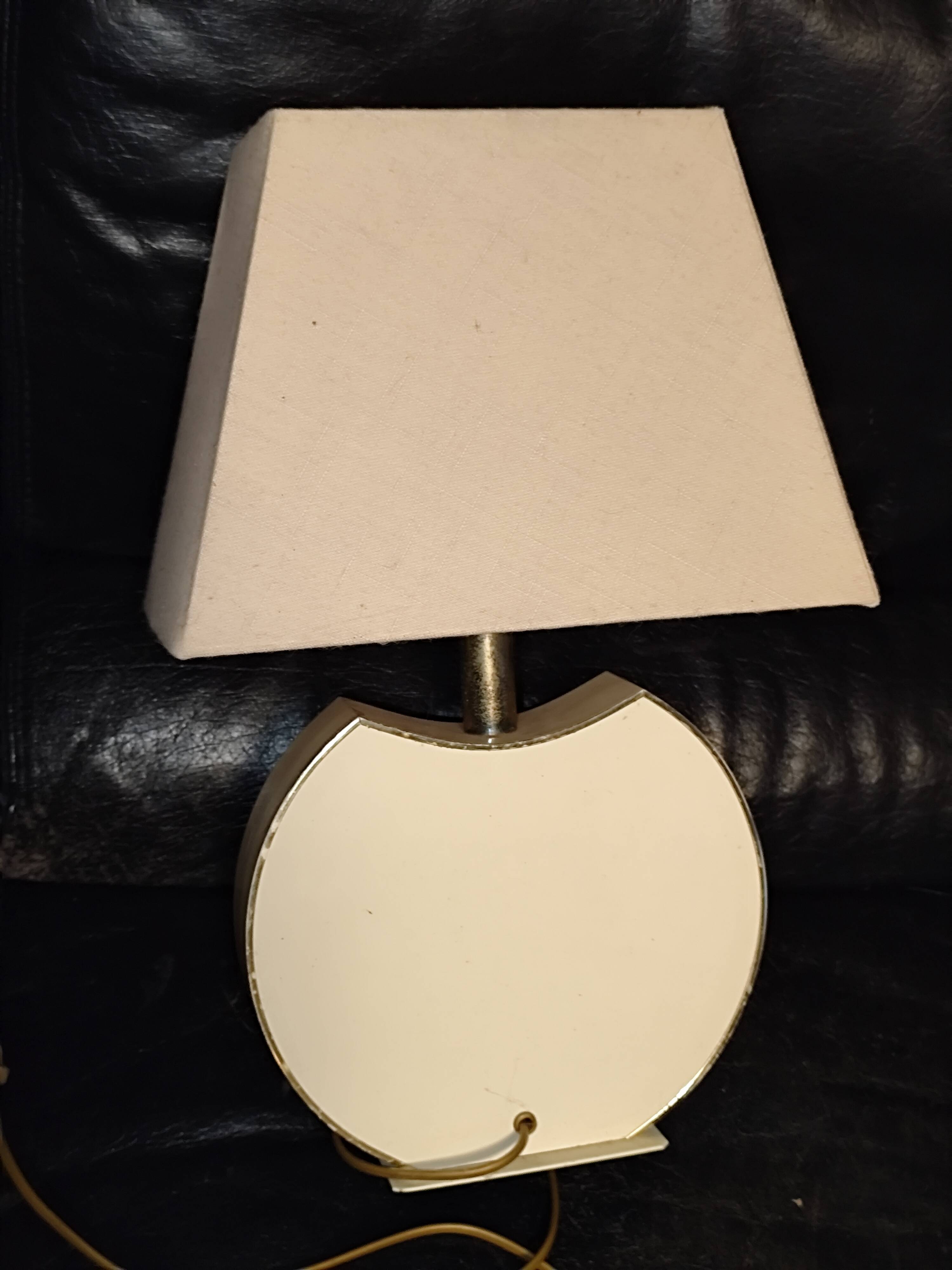 Vintage table lamp the dolphin Croissy white