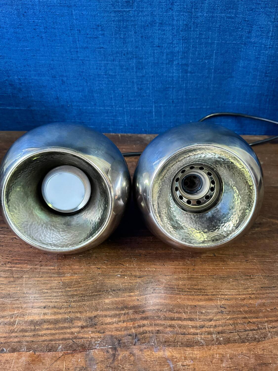 Pair of vintage Space Age pendant wall lights, "Eyeball" model, 1970s