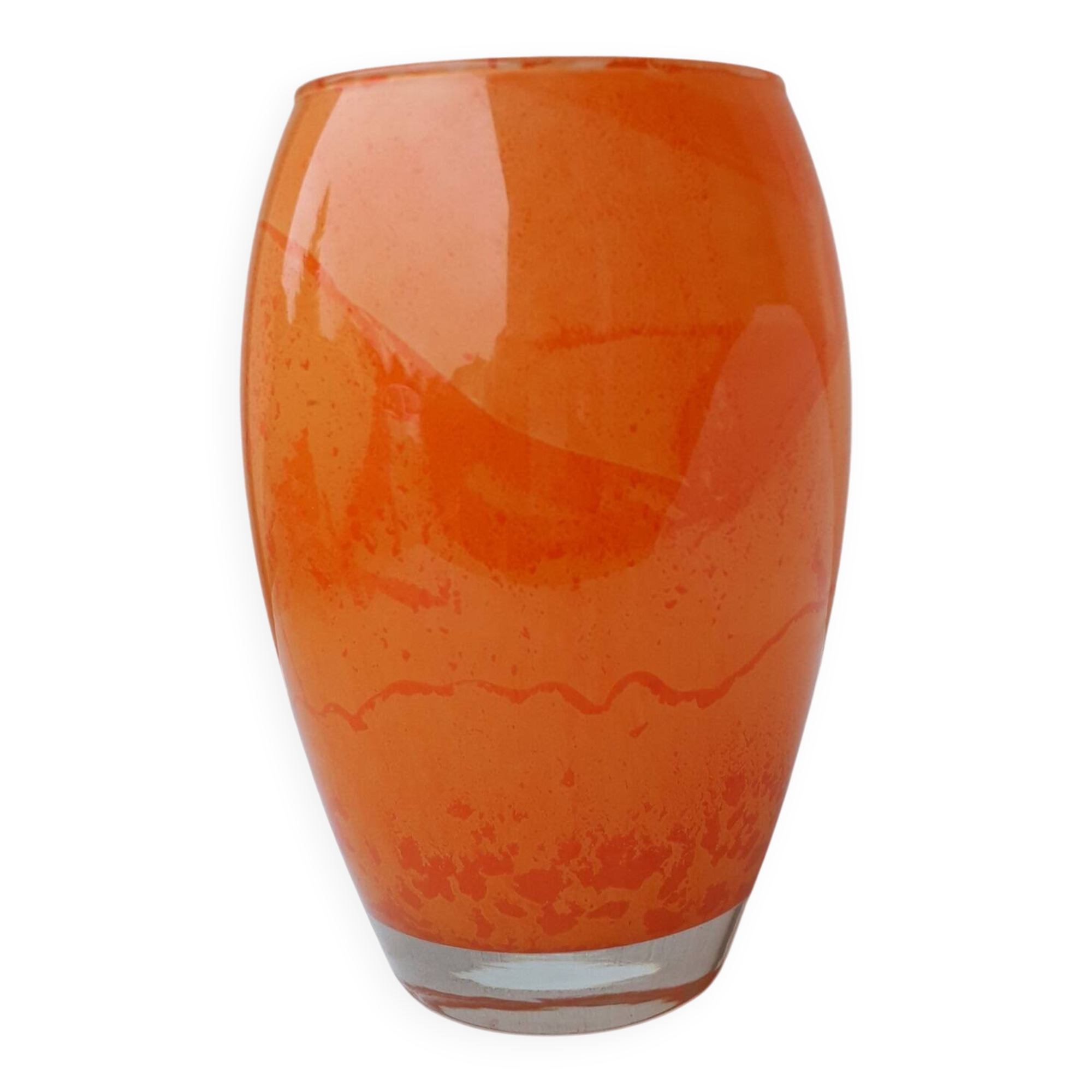 Vase en verre orange