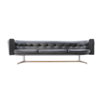 Sofa leatherette and chrome France 1970 s