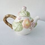 Vintage Ceramic Teapot Tisane Barbotine Apple Apple Tree