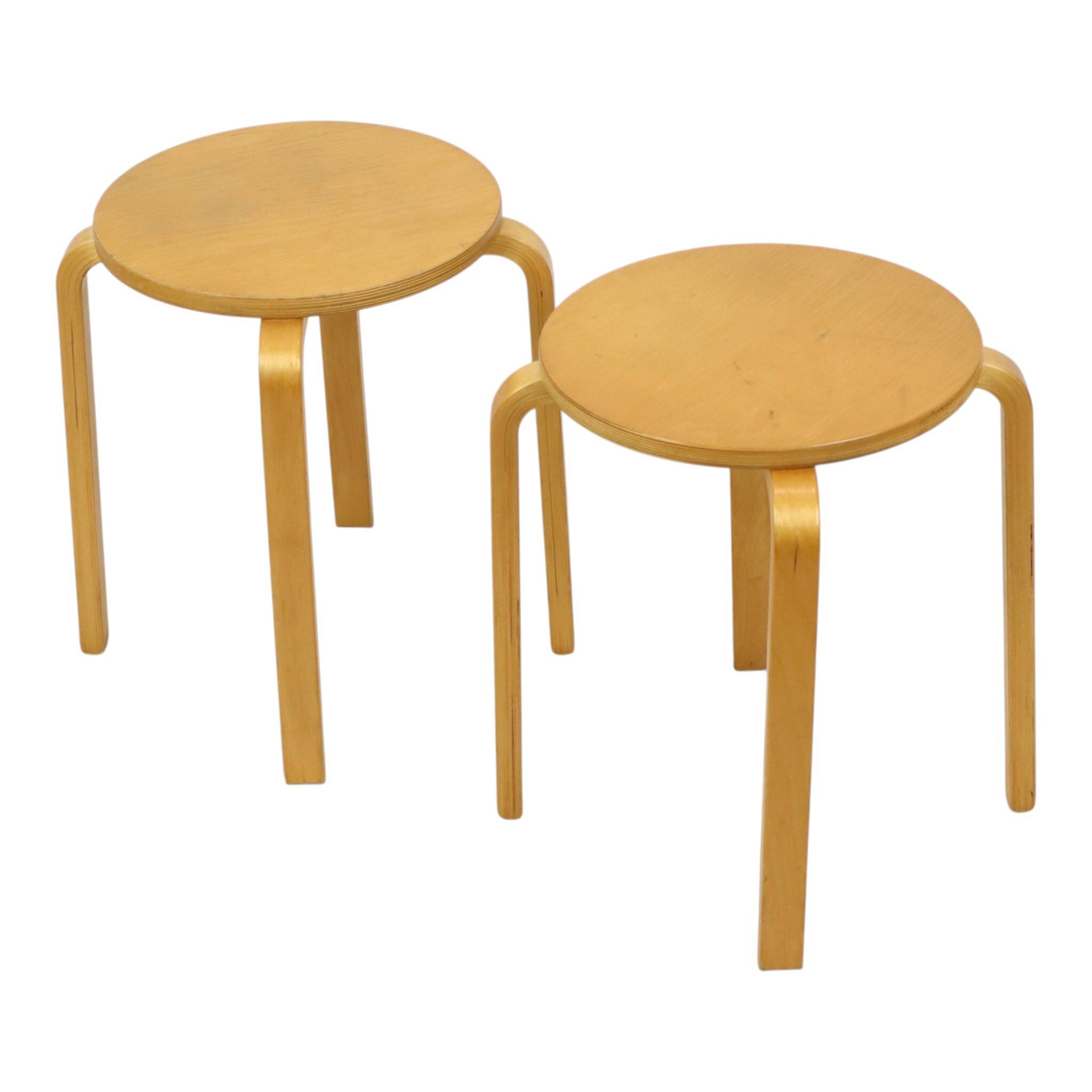 Set of 2 Vintage IKEA Frosta Stools, Beech Wood, 1990s