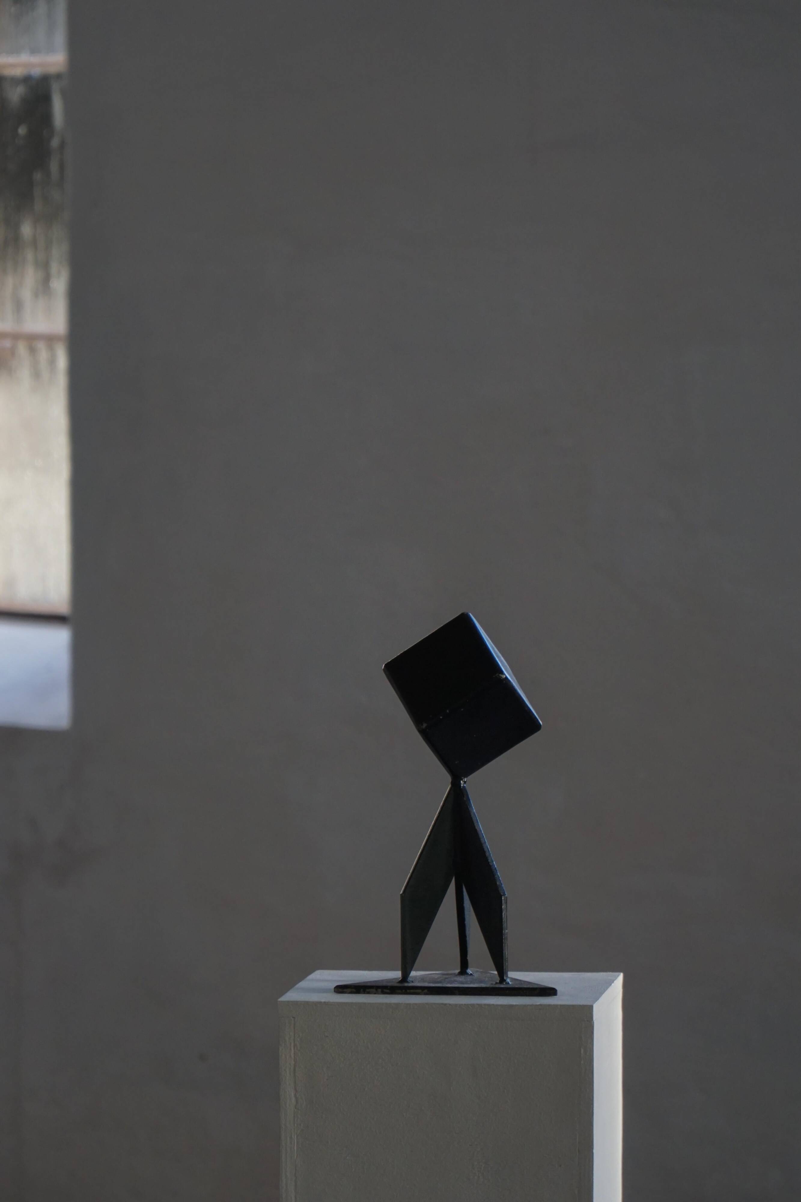 Abstract decorative Scandinavian metal sculpture from the mid-20th century, around the 1950s.