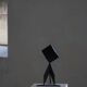 Abstract decorative Scandinavian metal sculpture from the mid-20th century, around the 1950s.