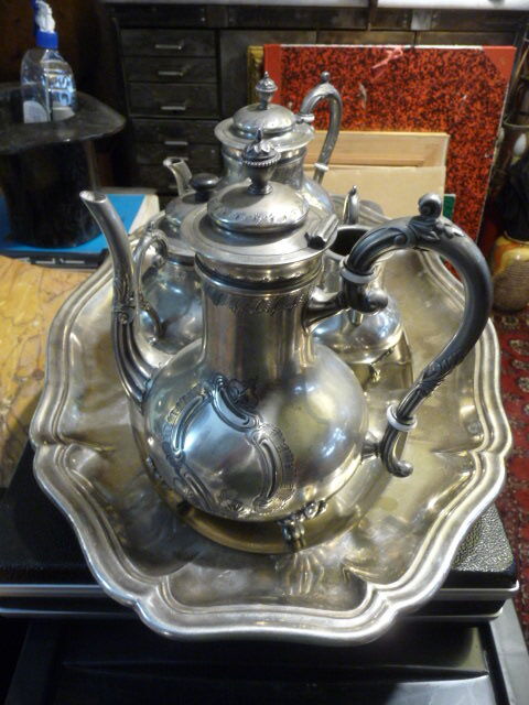 Coffee set fine silver plated metal XlXeme