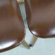 Suite de 6 chaise bois skaï marron brus vintage année 50 - 60