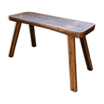 Brutalist oak bench