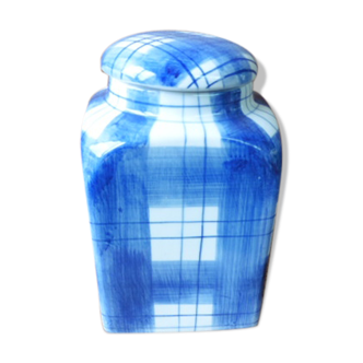 Porcelain pot decoration blue and white tiles capacity 1 liter