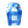 Pot en porcelaine décor carreaux bleus et blancs contenance 1 litre