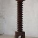 19th-century sculptural French wine press in solid wood / pedestal