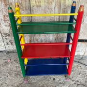 Vintage Coloured Wood Shelf Pencil Design PIERRE SALA Antique Furniture #D