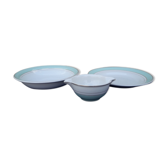 Round dish, hollow round dish and half porcelain saucer from Lunéville KG Epinay model