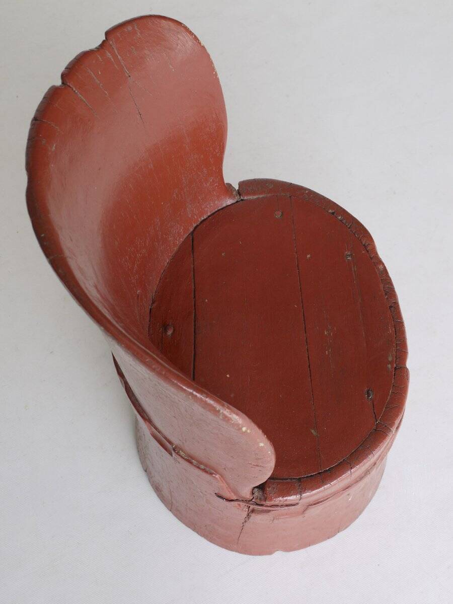 Antique Scandinavian Wooden Kubbestol Chair