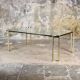 Brass and glass coffee table model T24 by Peter Ghyczy