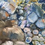 Large Abstractionism Landscape Oil Painting Signed Per Olof Netterblad, 1976