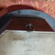 Old round porthole bull's eye wall clock in its wooden case + pendulum + key