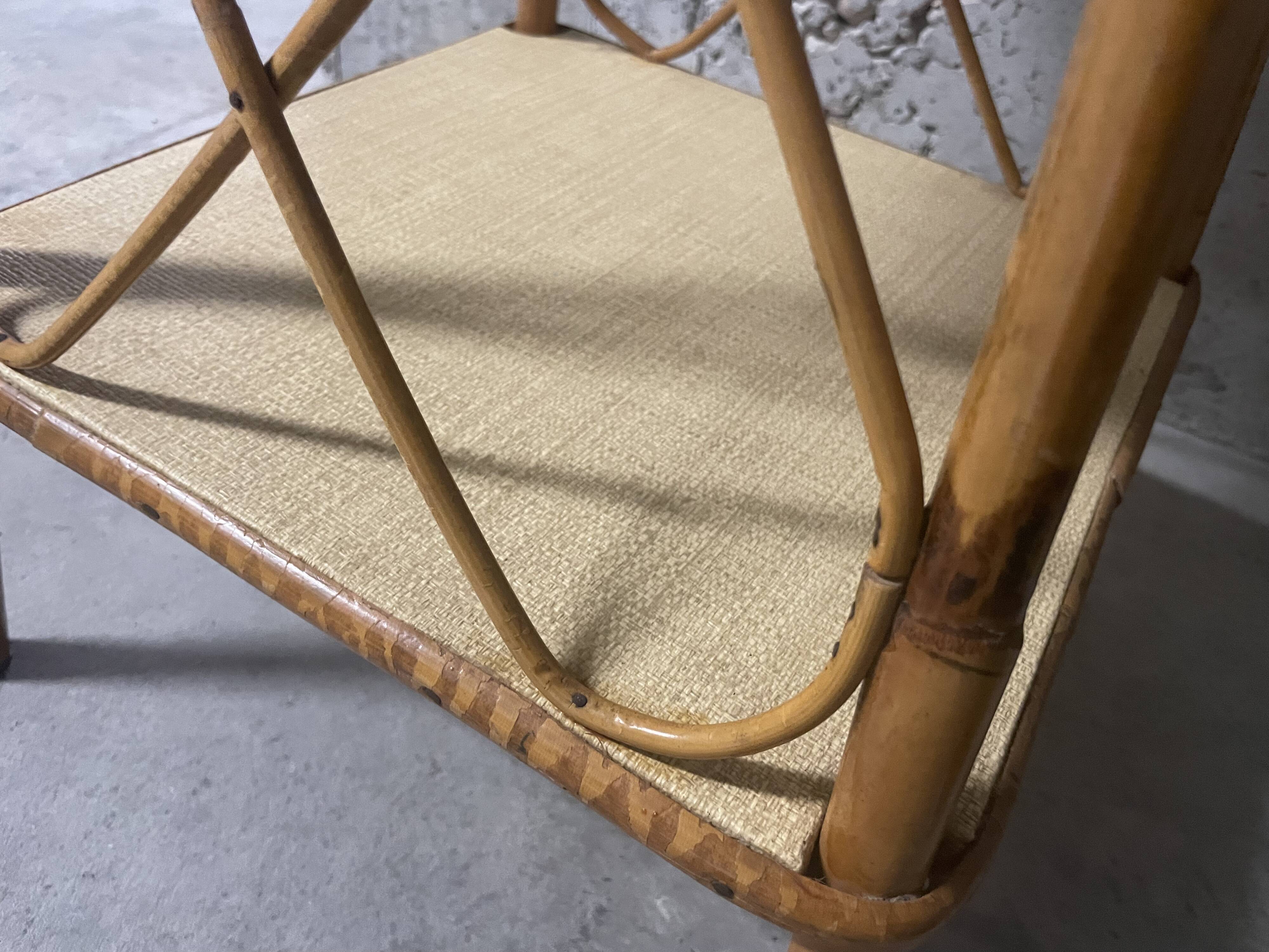 1960s rattan side table