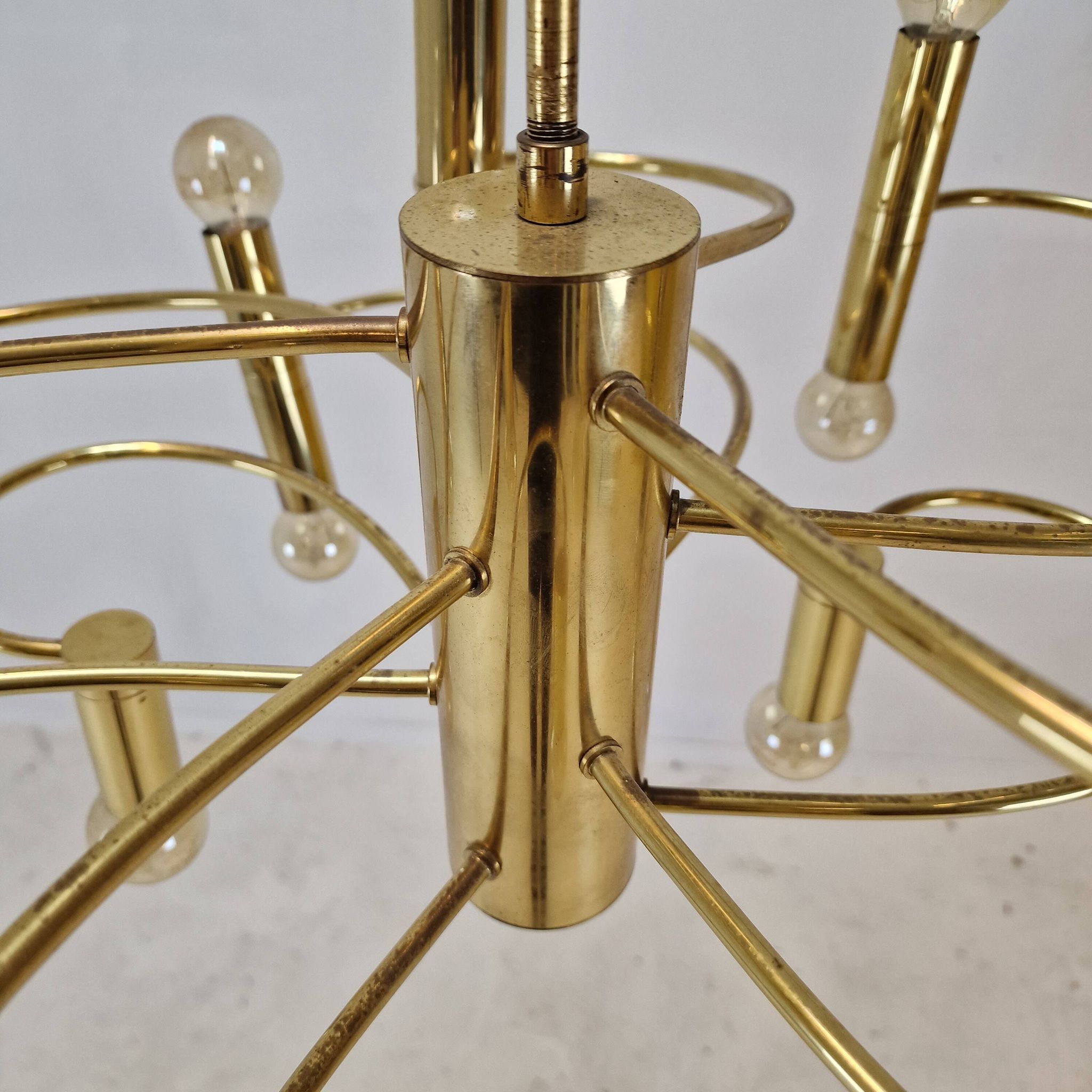 Mid Century Chandelier Designed by Sciolari, 1970's (2 available)