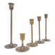 Set of 5 Scandinavian brass candlesticks 1960