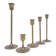 Set of 5 Scandinavian brass candlesticks 1960