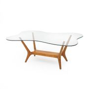Italian coffee table in wood and glass, 1950s