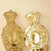 Pair of large baroque style mid-century Swedish brass sconces