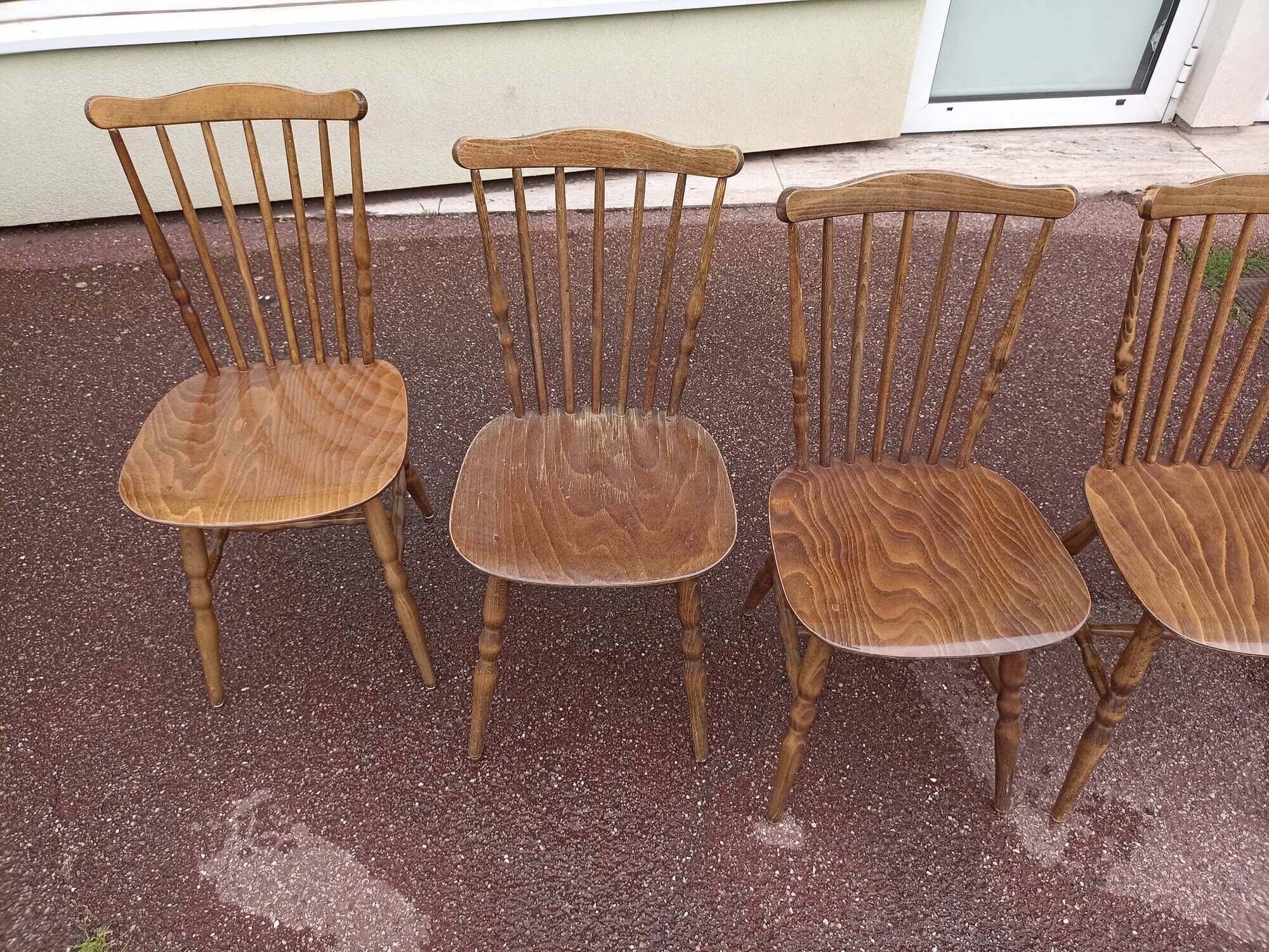 Set of 6 baumann tacoma bistro chairs - wood - vintage