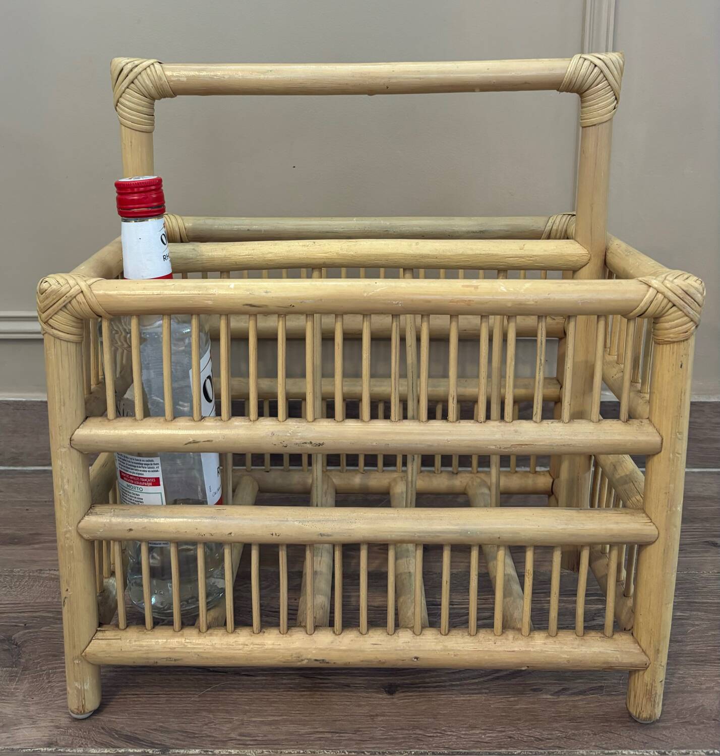 Rattan magazine/bottle holder