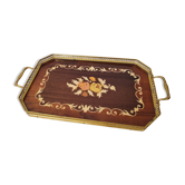 Marquetry top and vintage gilded metal