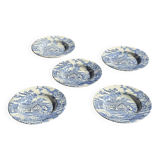 Set of 5 blue English plates D23