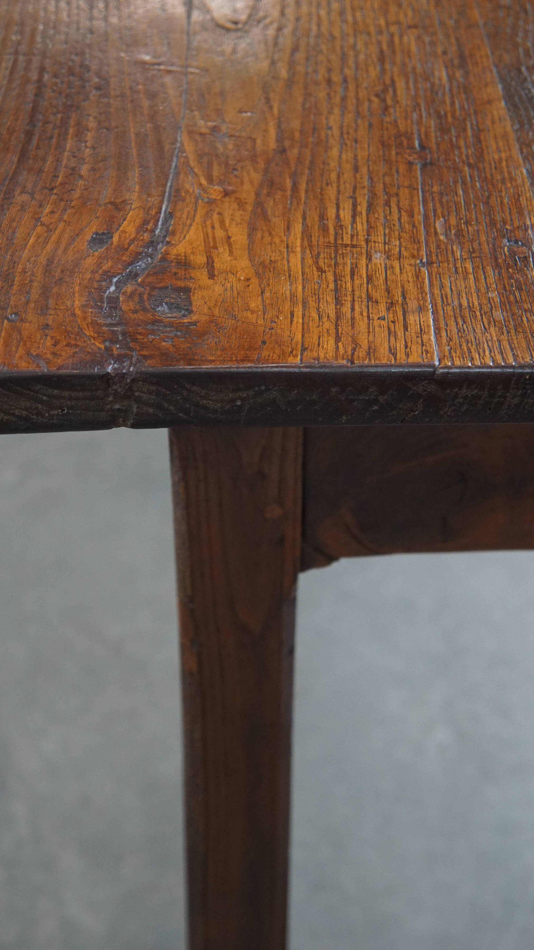 Antique French Country Chestnut Dining Table, Early 19th Century