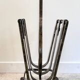 Brutalist vintage steel magazine rack