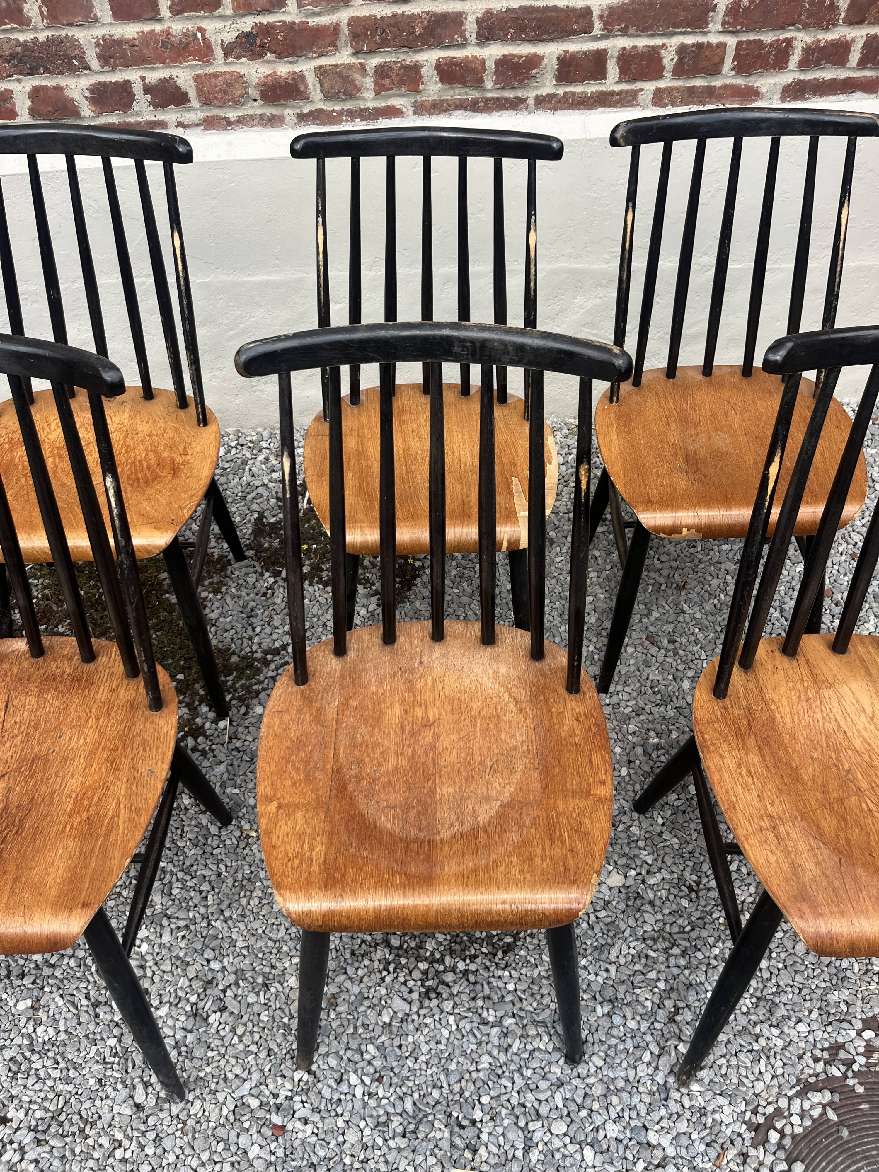 Set of 8 Fanett chairs by Ilmari Tapiovaara