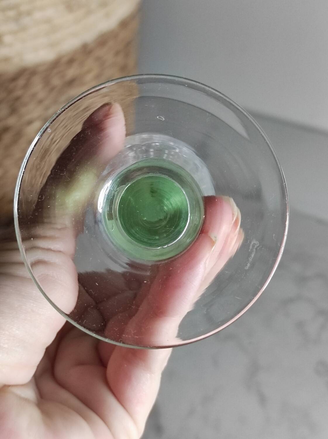 Crackle glass tulip vase