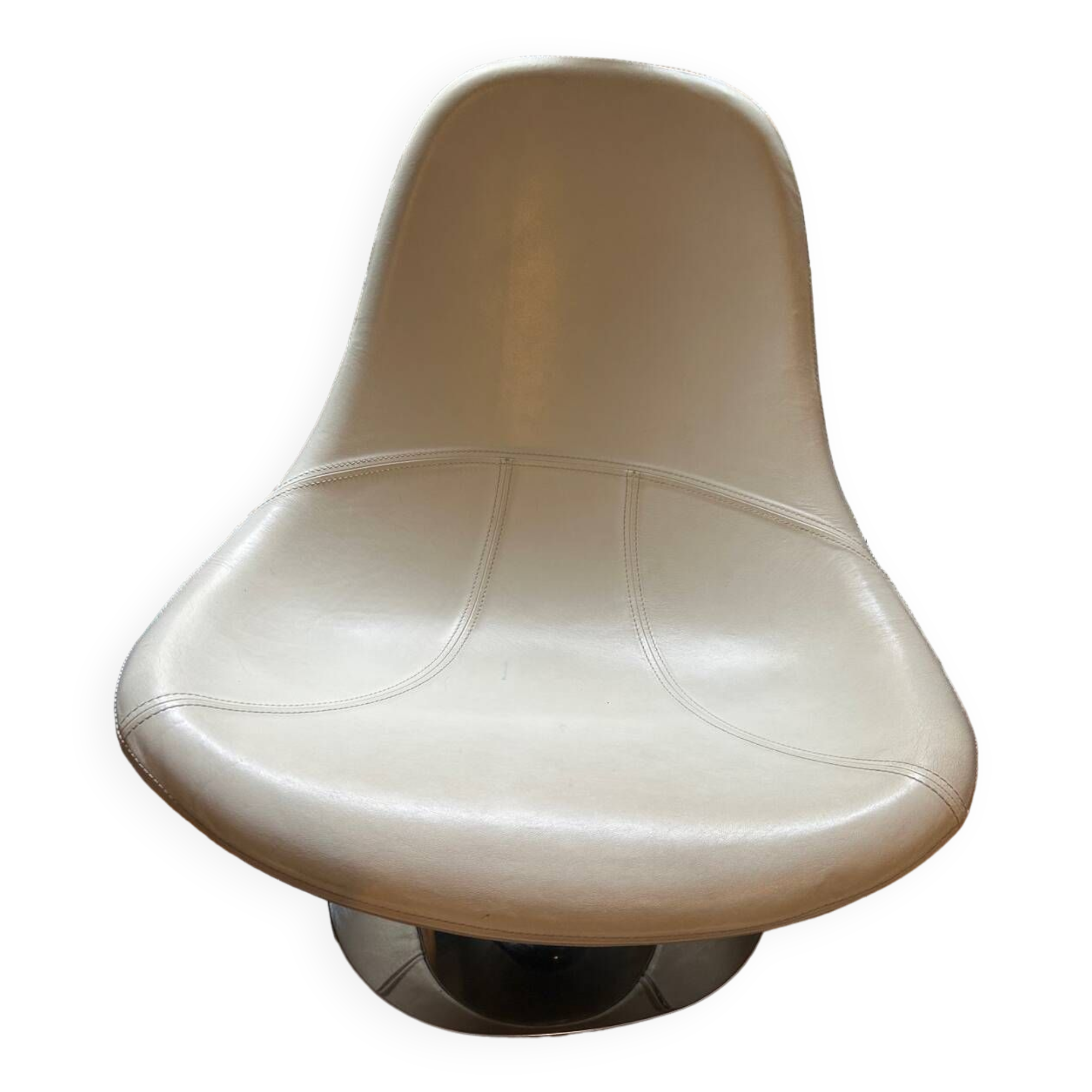 Swivel armchair "Egg Tirup" by Carl Öjerstam", white leather