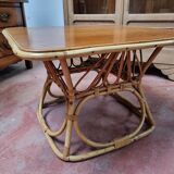 Square rattan coffee table
