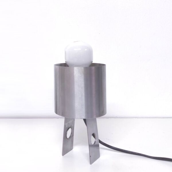 Lampe de table année 70 inox formes géométriques