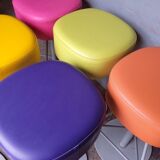 Lot 6 tabourets haut de bar pop style années 60s