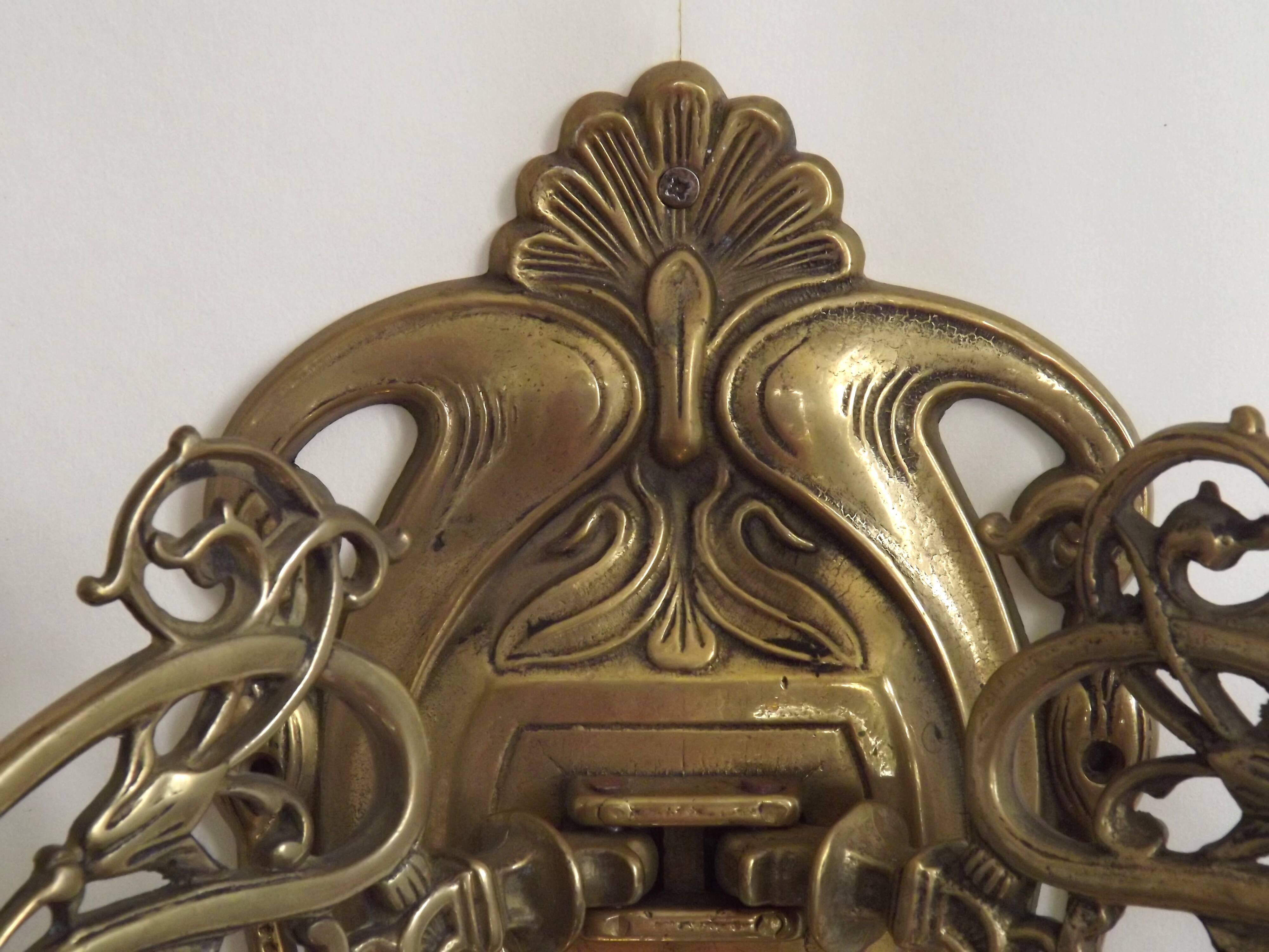Double candle holder piano wall light in bronze 4874