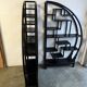 Vintage Black Circular Asian-Inspired Shelf Étagère, 2 parts