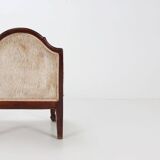 Set early Empire solid mahogany wood and sheepskin armchairs, 1820s