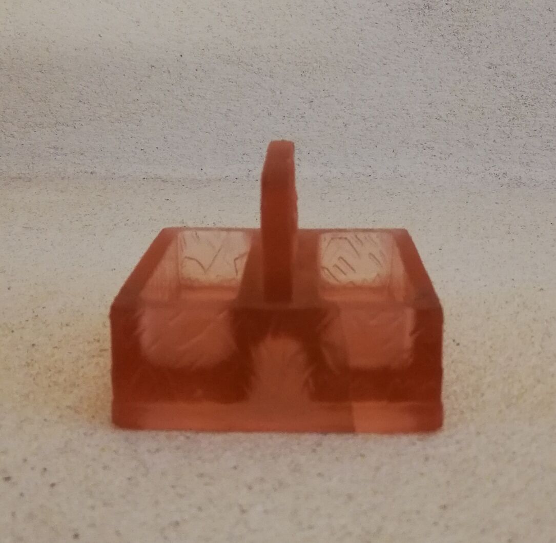 Art Deco pink glass salt shaker