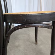 Vintage Bentwood Dining Chair: Black Thonet Style Cane Seat