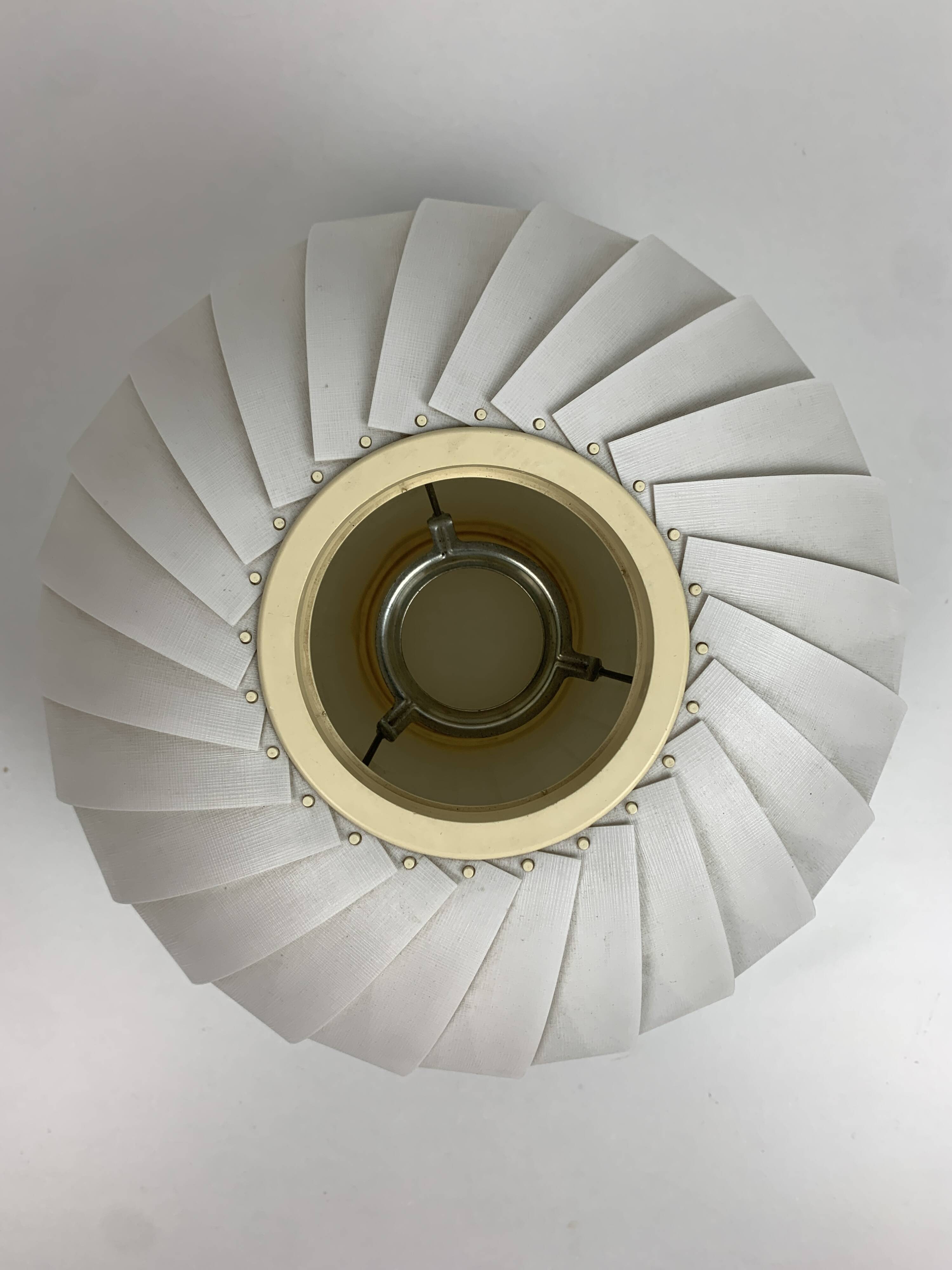 Midcentury extendable brass wall mount with cocoon and sisal shade Lars Schioler, 1960s