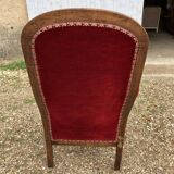 Red velvet voltaire armchair