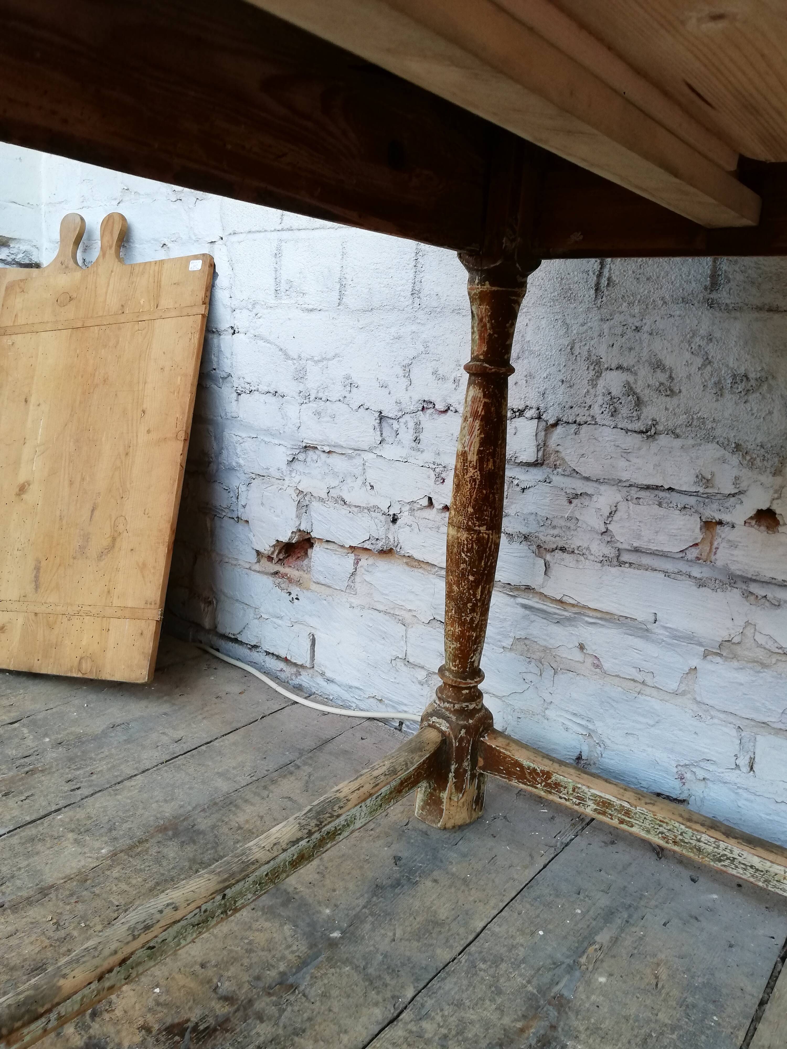 Square farmhouse table, vintage