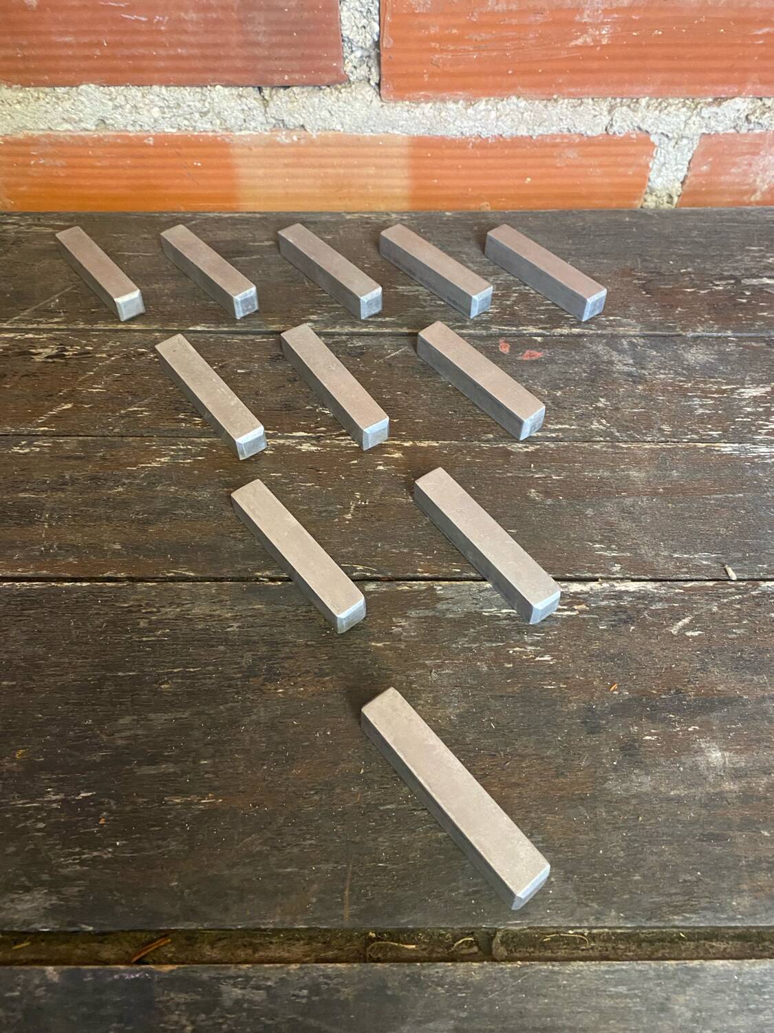 Set of 11 vintage aluminium knife rests from the 1970s