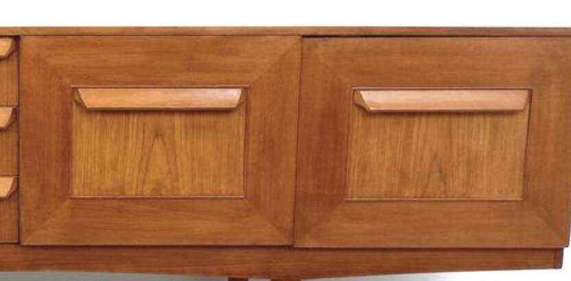 Vintage Scandinavian sideboard, Sleigh sideboard